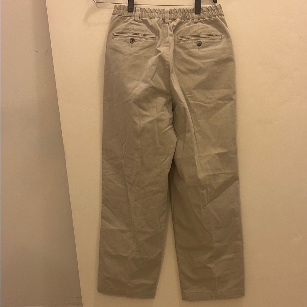 L.L. Bean Men's Beige Pleated Chinos - Picture 2 of 8